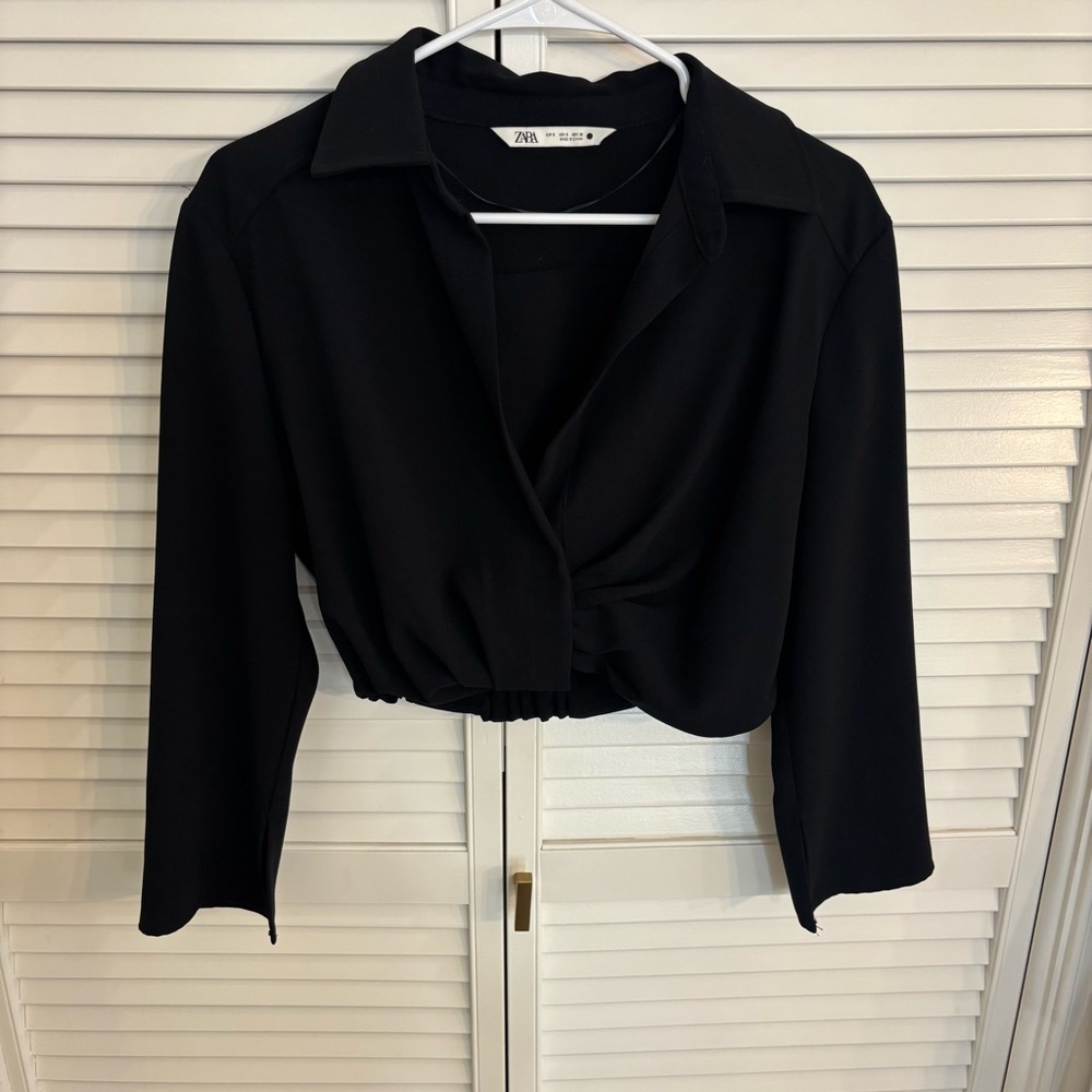 Zara, S, Black top.